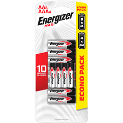 Pilas Alcalinas Energizer AA 8 un. + AAA 4 un.