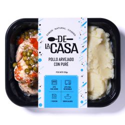 Pollo Arvejado con Puré