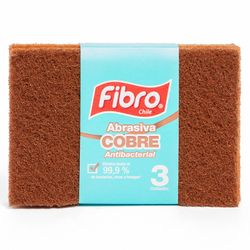 Esponja Fibro Abrasiva con Cobre 3 un.