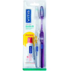 Pack Cepillo de Dientes Vitis® Suave + Pasta Dental Anticaries 15 ml
