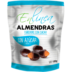 Almendras Bañadas con Cacao En Línea Sin Azúcar Añadida 100 g