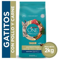 Alimento Gatito Purina One Pollo y Carne 2 kg