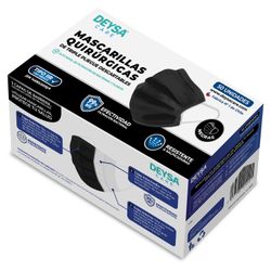 Mascarillas Deysa Care 3-Ply Negra 50 un.