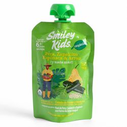 Colado Orgánico Smiley Kids Pera, Zapallito, Espinaca y Arroz 90 g