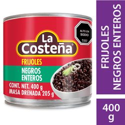 Frijoles Negros Enteros Costeña 205 g drenado, 400 g neto