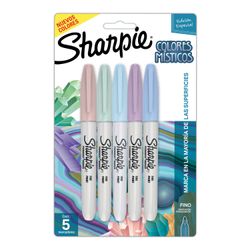 Marcadores Sharpie Punta Fina Colores Místicos 5 un.