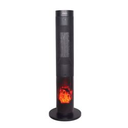 Estufa con Simulación de Fuego Airolite Torre HTV200R Negra 2000 W
