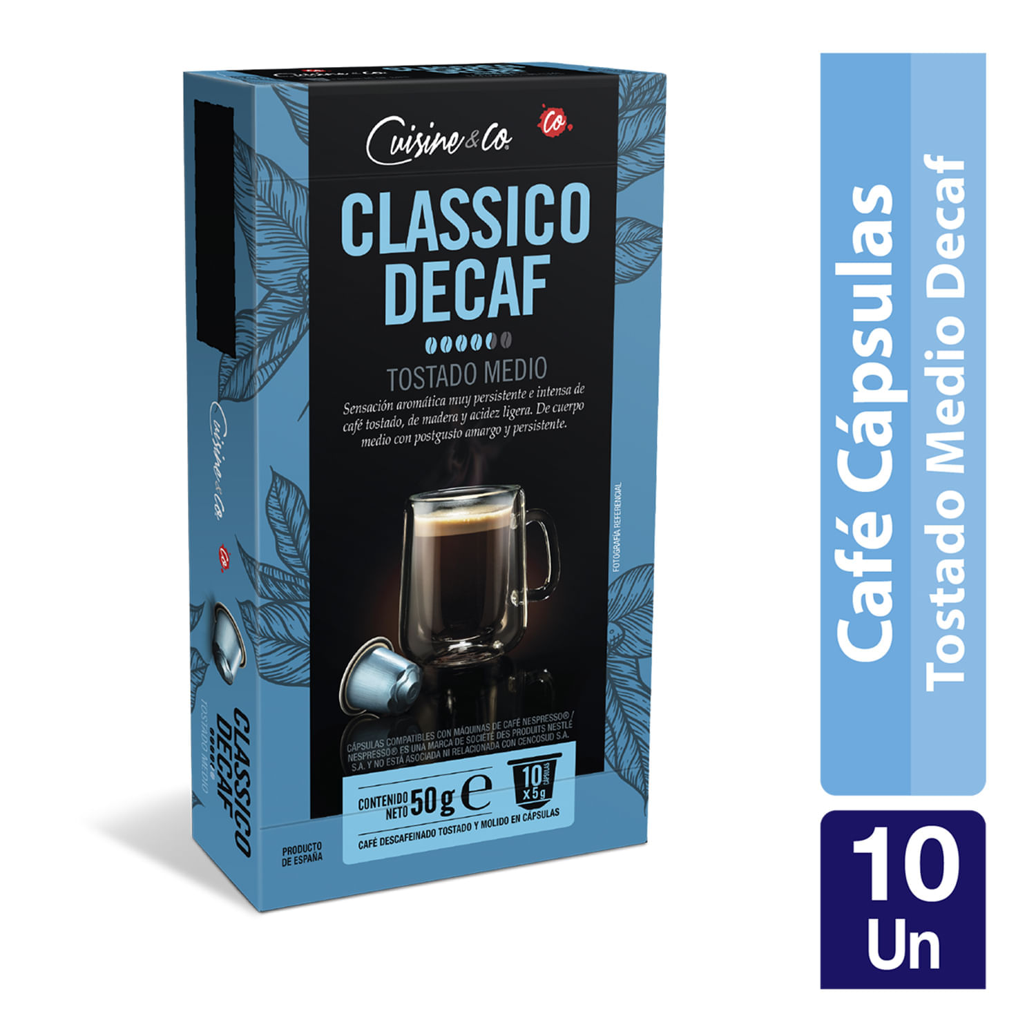 Café en Cápsulas Cuisine & Co Classico Decaf 10 Tazas