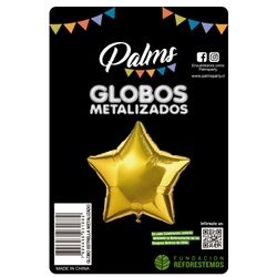 Globo Aluminio Palms Estrella Silver/Gold