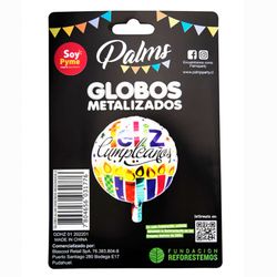 Globo Aluminio Palms Redondo Happy Birthday