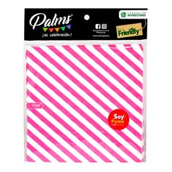 Set 24 Servilletas Palms Color Fucsia Diseño Líneas