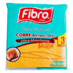 Paños Fibro Multiuso Cobre Antibacterial 3 un.