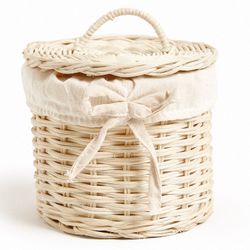 Canasto Portarrollo Pequeño Baño con Tela