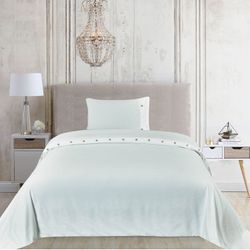 Cubre Plumón Liso 1.5 Plazas Microfibra Blanco