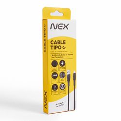 Cable USB Tipo C Nex Negro 2 m