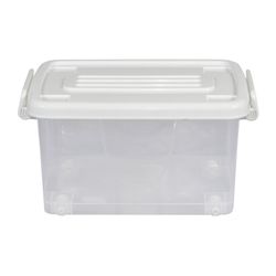 Caja Organizadora 13 L con Ruedas Transparente Tapa Blanca 38.5 x 28.5 x 20.5 cm