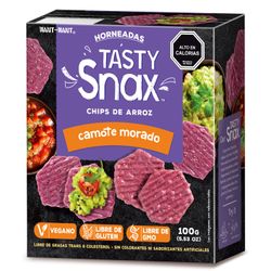 Chips de Arroz Tasty Snax Sabor Camote Morado 100 g