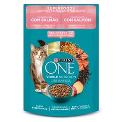 Alimento Húmedo Gato Adulto Purina One Castrados Super Foods Salmón 85 g