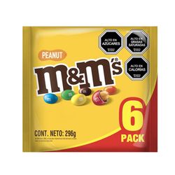 Chocolate de Leche M&M con Mani 6 un. 296 g