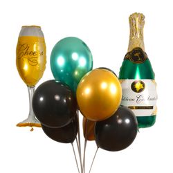 Pack 10 Globos Palms Diseño Champaña