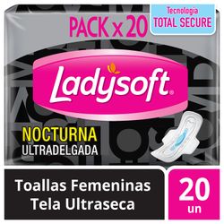 Toallas Higiénicas Ladysoft Ultradelgadas Nocturnas 20 un.