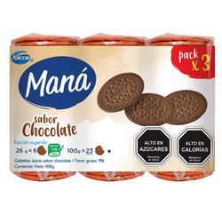 Galletas Maná Chocolate Tripack 408 g