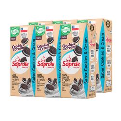 Pack 6 un. Leche Soprole Semidescremada Cookies And Cream 200 ml