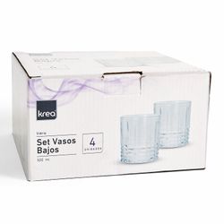 Set 4 Vasos Bajos Elegante