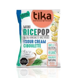 Galletas Tika Mini Rice Pop Sour Cream 15 g