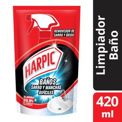 Limpiador Baño Harpic Sarro y Manchas Repuesto 420 ml
