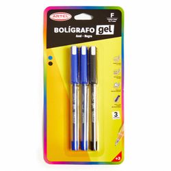 Bolígrafos Artel 0.7 mm Azul 2 un. + Negro 1 un.