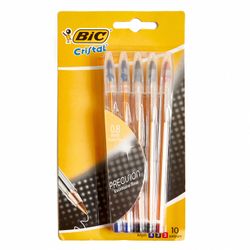 Bolígrafos Bic Cristal Fino Surtido 10 un.