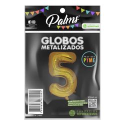 Globo Aluminio Dorado Nro 5