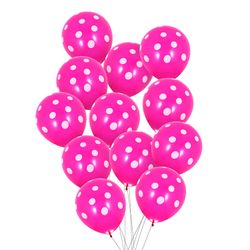 Set 12 Globos Polka Fucsia