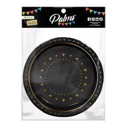 Set 6 Platos Negros Adulto