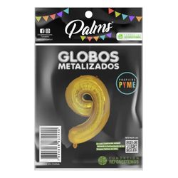 Globo Aluminio Dorado Nro 9
