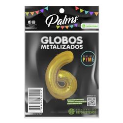 Globo Aluminio Dorado Nro 6