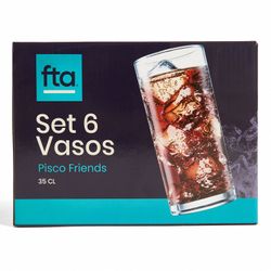 Set 6 Vasos Altos 35 cl Pisco Friends