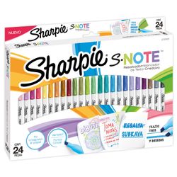 Destacadores Sharpie Snote Pastel 24 un.