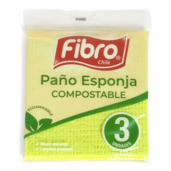 Paños Esponja Fibro Compostables 3 un.