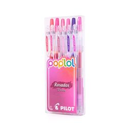 Set Lápiz Gel Poplol 0.7 Rosados 6 un.