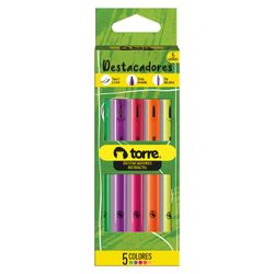 Destacador Retráctil Mix Colores 5 un.