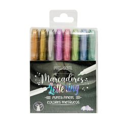 Marcador Proarte Punta Pincel Metálico 8 Colores
