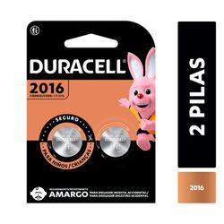 Pilas Duracell 2016 Batería de Litio 3V 2 un.