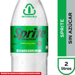 Bebida Sprite Zero retornable 2 L + Envase