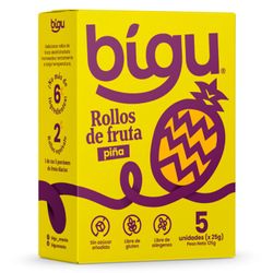 Rollos de Fruta Bigu Piña 125 g 5 un.