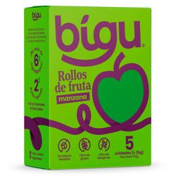 Rollos de Fruta Bigu Manzana 125 g 5 un.