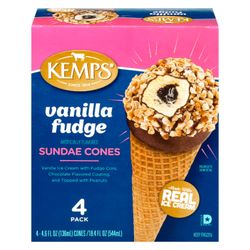 Helado Kemps Cono Vainilla Fudge 98 g 4 un.