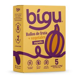 Rollos de Fruta Bigu y Zapallo 125 g 5 un.