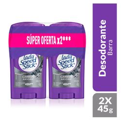 Desodorante Barra Lady Speed Stick Carbon Absorb Stick 45 g 2 un.